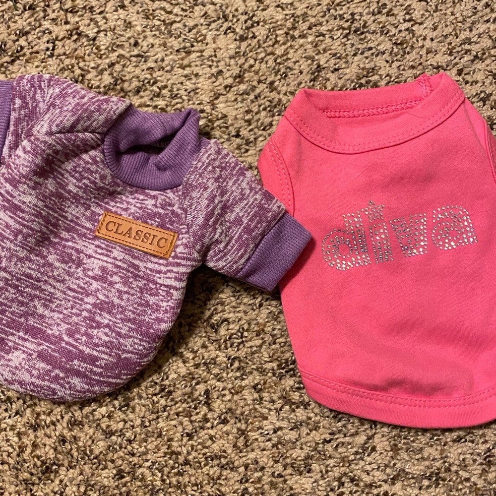 NWOT Bundle of 2 size extra small dog shirts
